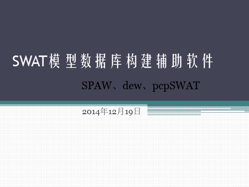 SWAT模型数据库构建辅助软件PPT课件