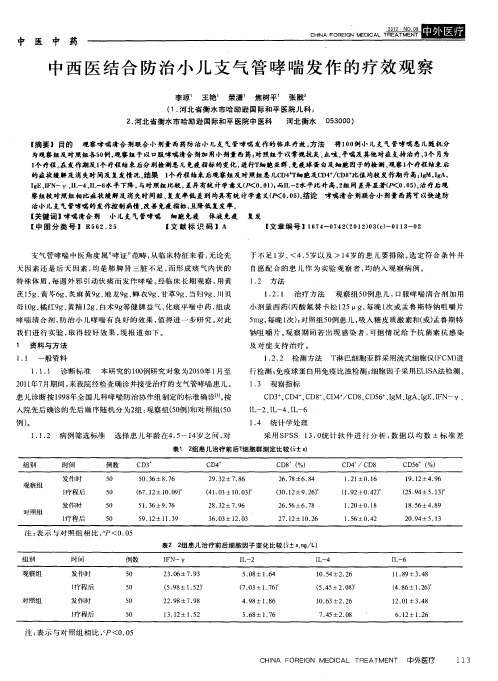 中西医结合防治小儿支气管哮喘发作的疗效观察