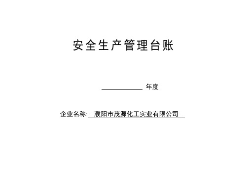 安全生产管理台帐范本【范本模板】