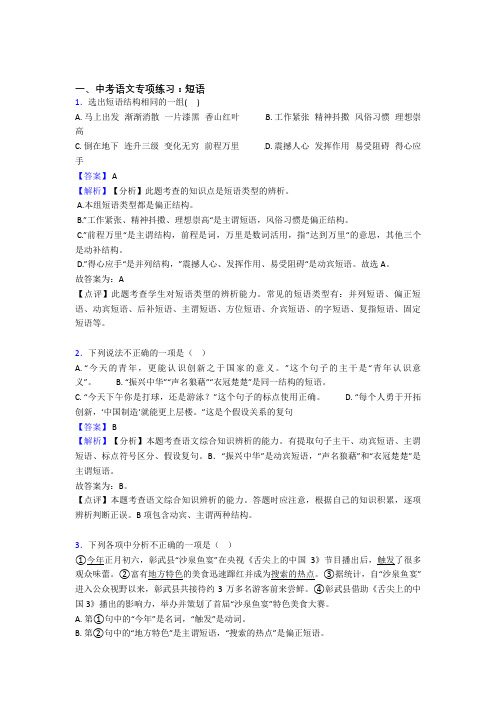 部编初中中考语文 短语及解析(1)