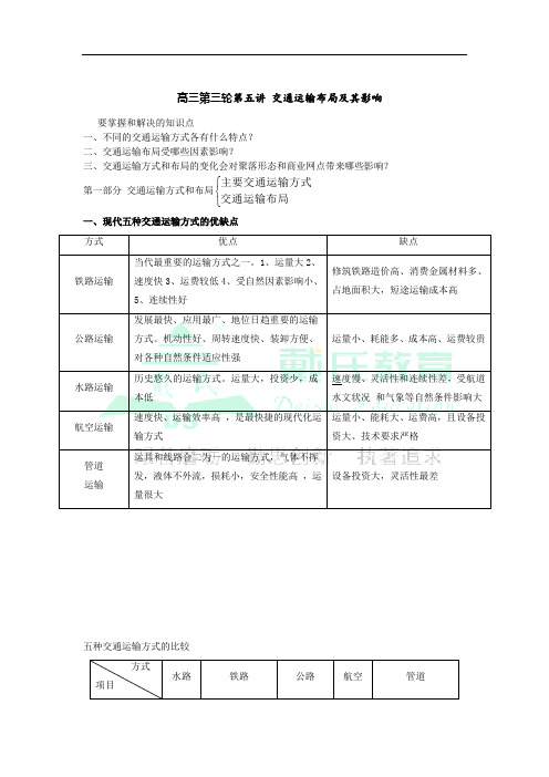 交通运输布局及其影响(DOC)