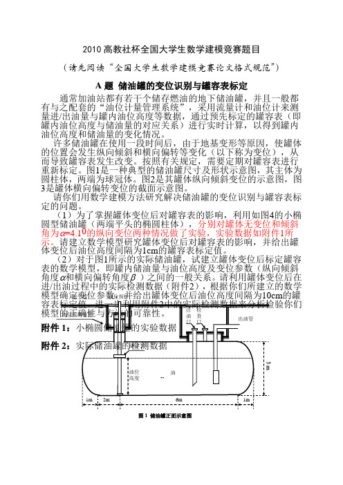 2010年数学建模试题(全部)