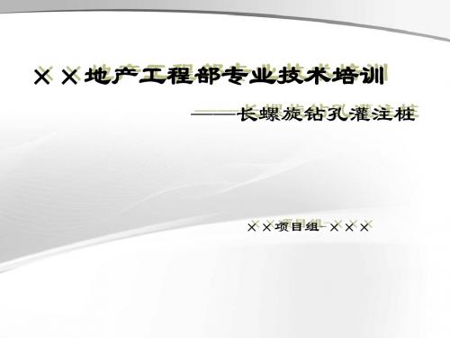 长螺旋钻孔灌注桩技术培训