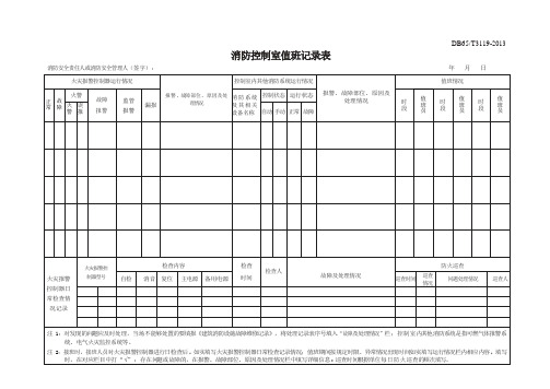 消防控制室值班记录表2013word版(可编辑)