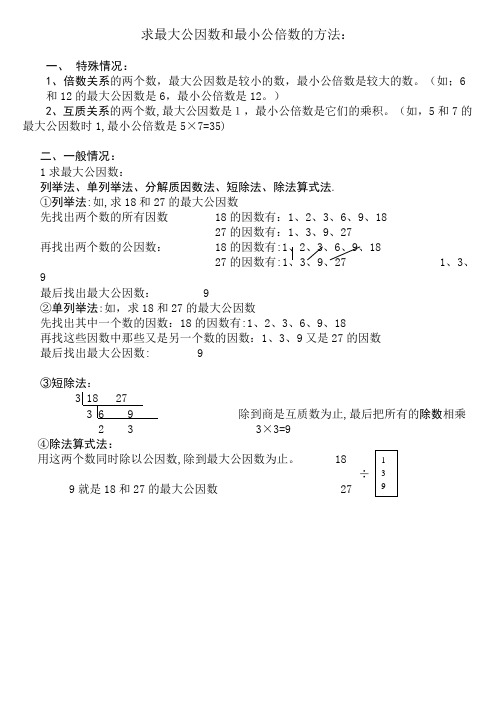 求最大公因数和最小公倍数的方法(简单实用)【范本模板】