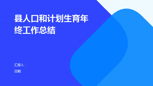 县人口和计划生育年终工作总结