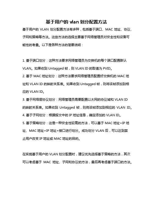 基于用户的vlan划分配置方法