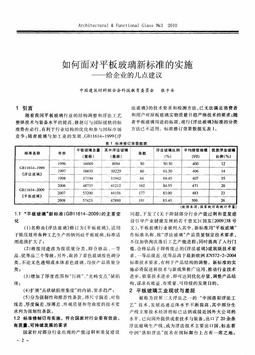 如何面对平板玻璃新标准的实施——给企业的几点建议