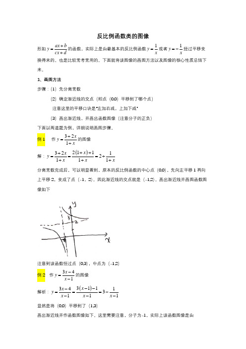 高中数学之反比例函数类的图像画法与性质总结