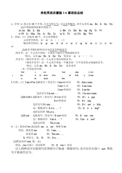 米伦英语启蒙级1