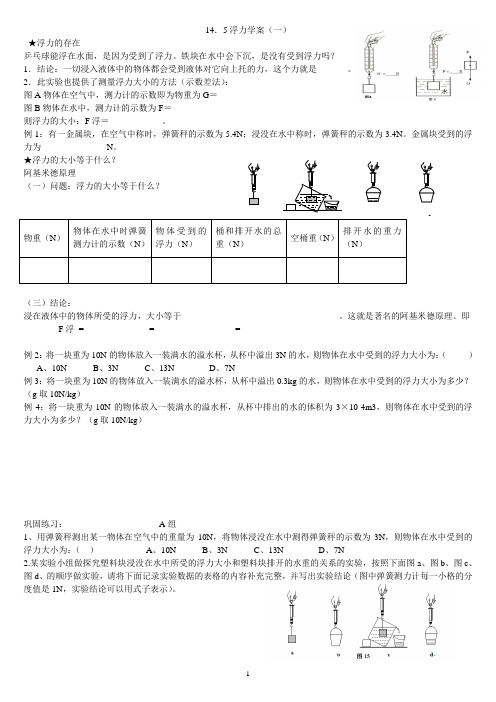 14.5 浮力学案