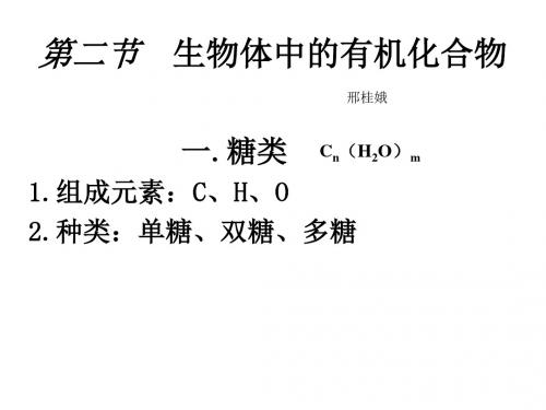 高中生物生物体中的有机化合物PPT 人教版