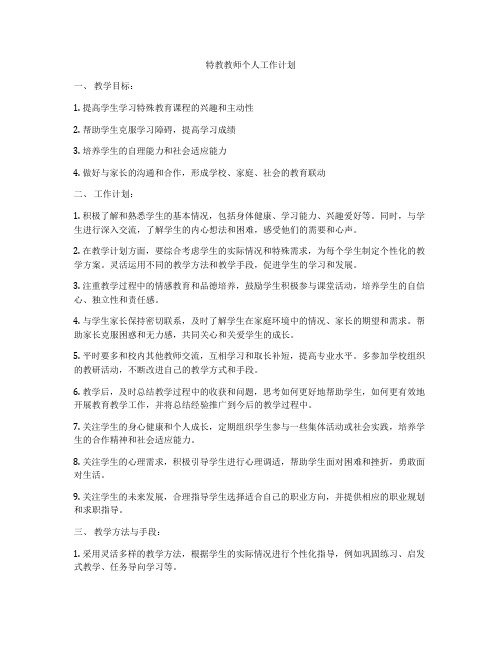 特教教师个人工作计划