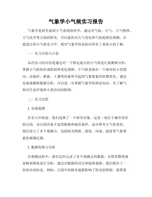 气象学小气候实习报告