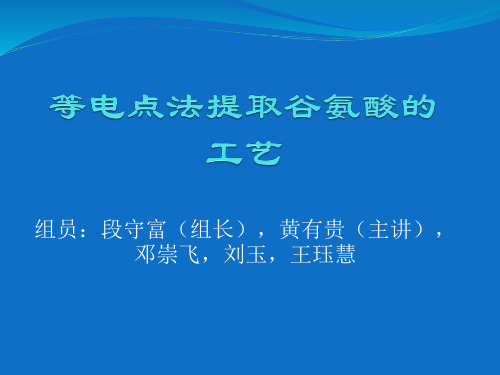 等电点法提取谷氨酸的工艺-