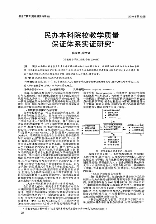 民办本科院校教学质量保证体系实证研究