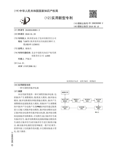 【CN209250595U】一种可调程控脉冲电源【专利】