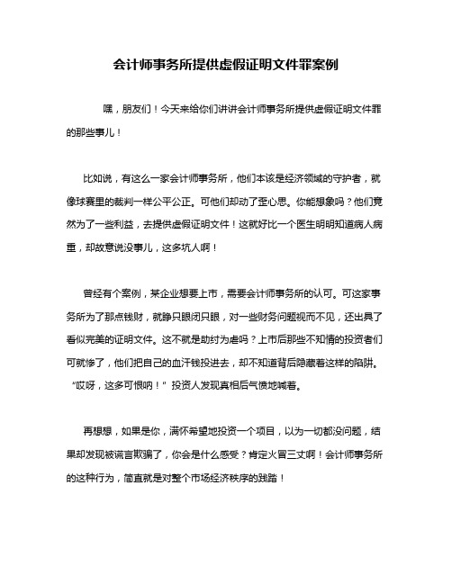 会计师事务所提供虚假证明文件罪案例