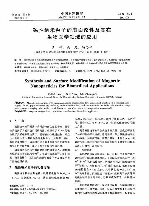 磁性纳米粒子的表面改性及其在生物医学领域的应用