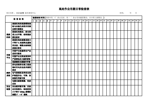 吊篮日常检查表