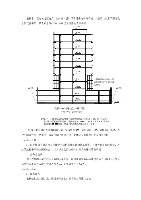 安徽某办公楼脚手架工程施工方案