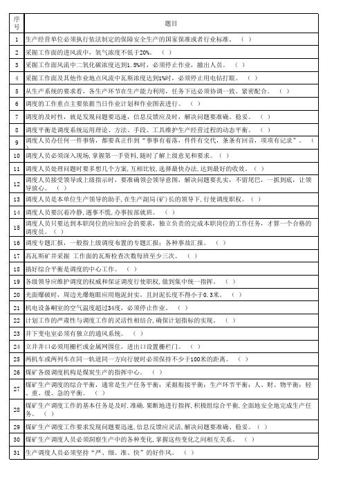 调度作业应知应会题库