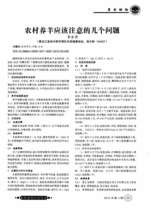 农村养羊应该注意的几个问题