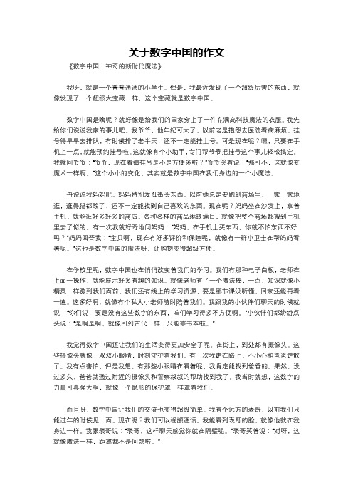 关于数字中国的作文