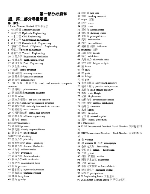 土木工程专业英语词汇(整理版)