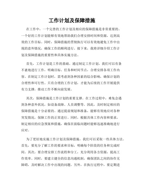 工作计划及保障措施