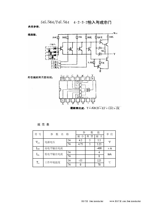 54LS64  74LS64 中文数据手册Data Sheet