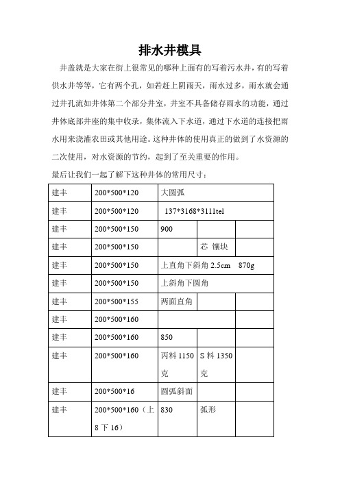 排水井模具