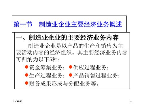 第五章制造业企业主要经济业务的核算