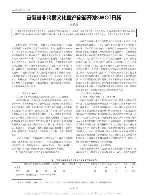 安徽省非物质文化遗产旅游开发SWOT分析