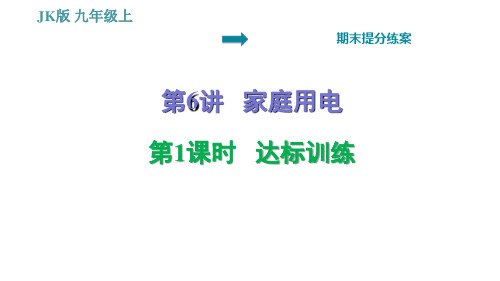 教科版九年级上册物理习题课件 期末提分练案 第6讲 第1课时  达标训练