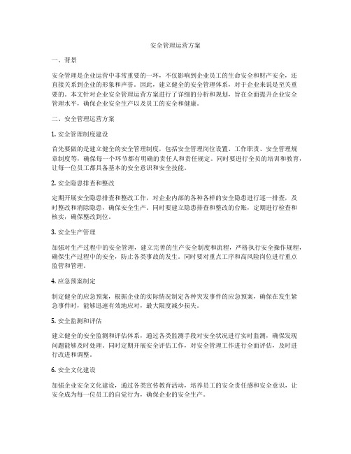 安全管理运营方案