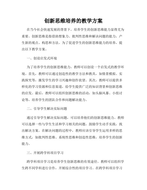 创新思维培养的教学方案