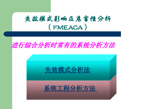 失效模式影响及危害性分析(FMEACA)