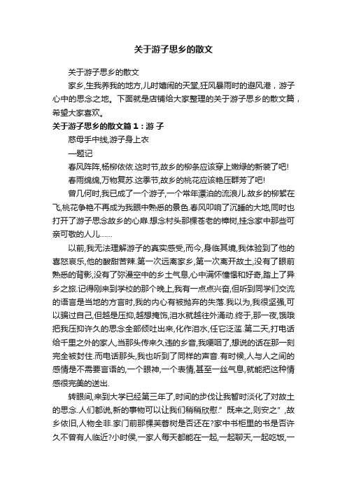 关于游子思乡的散文