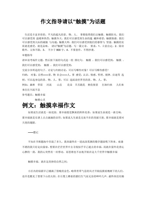 作文指导请以“触摸”为话题