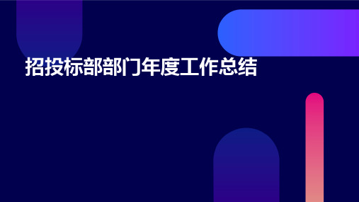 招投标部部门年度工作总结PPT