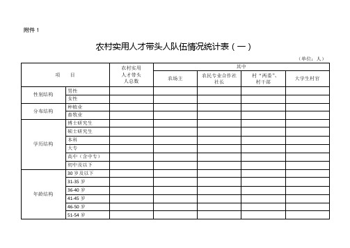 农村实用人才带头人队伍情况统计表(1-4)