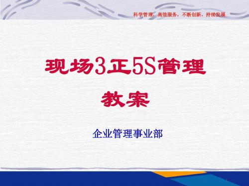 现场3正5s管理教案