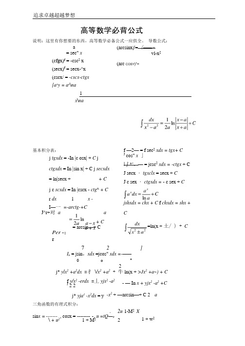 高等数学公式必背大全