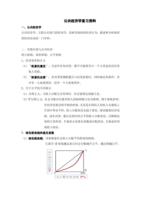 公共经济学复习资料