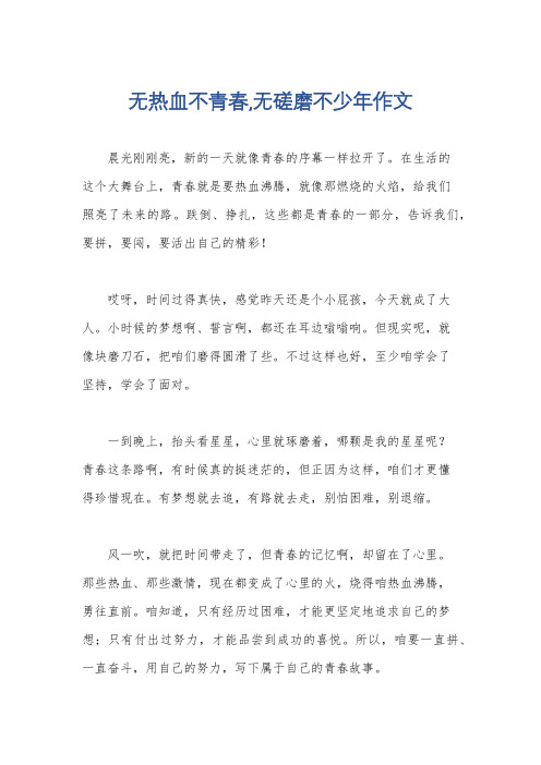 无热血不青春,无磋磨不少年作文