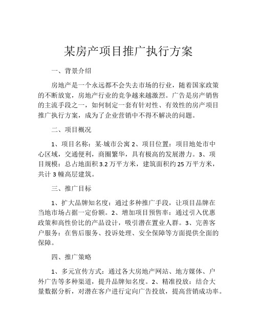 某房产项目推广执行方案