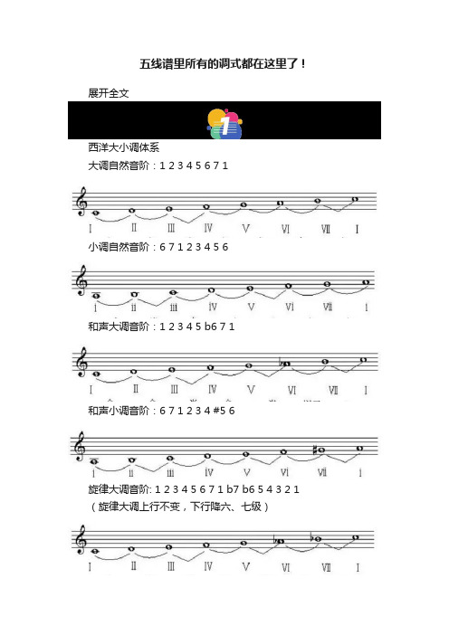 五线谱里所有的调式都在这里了！