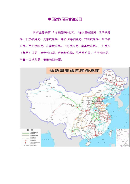 全国铁路局管辖范围