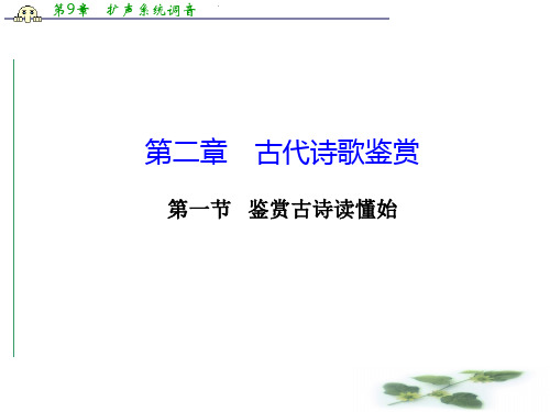 山东省冠县武训高级中学高三语文复习课件：古代诗歌鉴赏 第二章 第一节 专题一